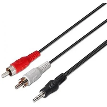 Nanocable Cable Audio Estéreo Jack 3.5mm Macho a 2x RCA Macho 10m - Negro